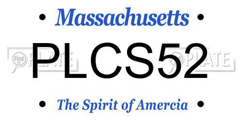 PLCS52 Massachusetts License Plate