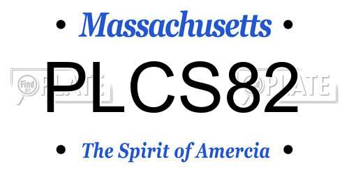 PLCS82 Massachusetts License Plate