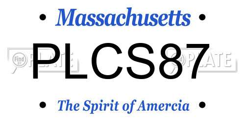 PLCS87 Massachusetts License Plate