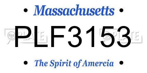 PLF3153 Massachusetts License Plate