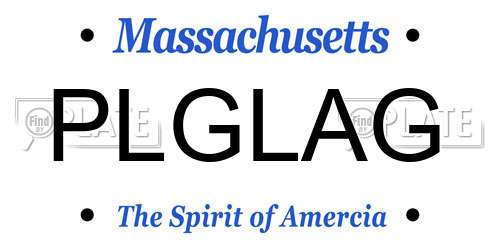 PLGLAG Massachusetts License Plate
