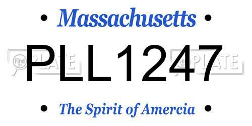 PLL1247 Massachusetts License Plate