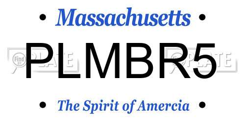 PLMBR5 Massachusetts License Plate