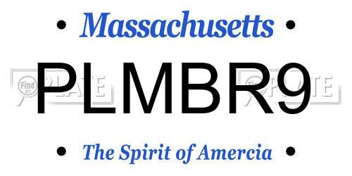 PLMBR9 Massachusetts License Plate