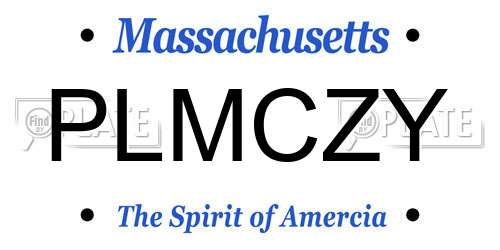 PLMCZY Massachusetts License Plate