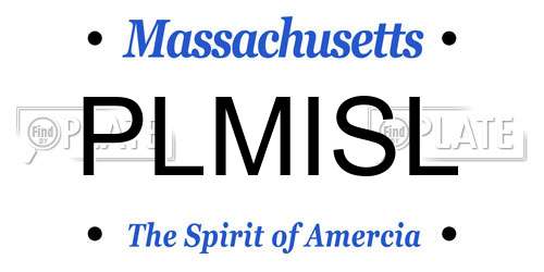 PLMISL Massachusetts License Plate