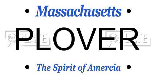 PLOVER Massachusetts License Plate