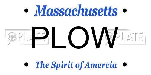 PLOW Massachusetts License Plate
