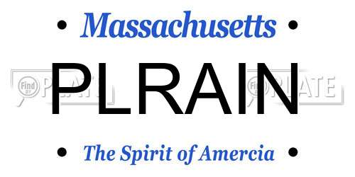 PLRAIN Massachusetts License Plate