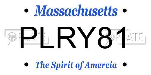 PLRY81 Massachusetts License Plate