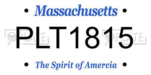 PLT1815 Massachusetts License Plate