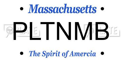 PLTNMB Massachusetts License Plate