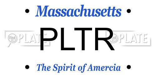 PLTR Massachusetts License Plate