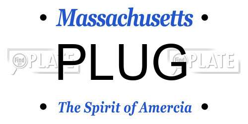 PLUG Massachusetts License Plate