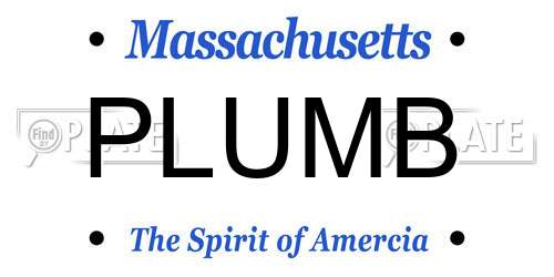 PLUMB Massachusetts License Plate