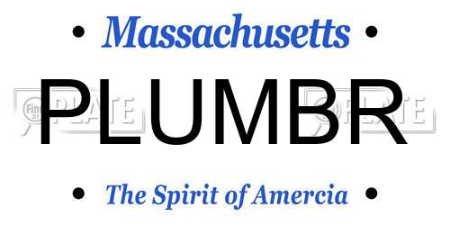 PLUMBR Massachusetts License Plate