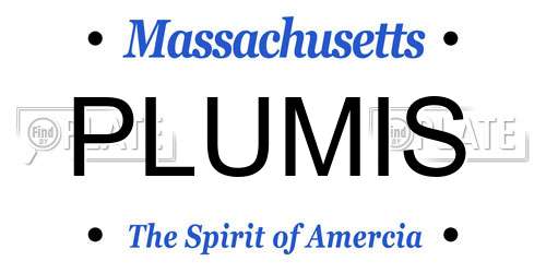 PLUMIS Massachusetts License Plate