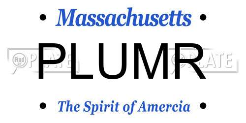 PLUMR Massachusetts License Plate