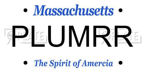 PLUMRR Massachusetts License Plate
