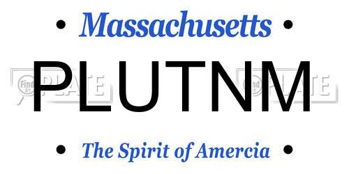 PLUTNM Massachusetts License Plate