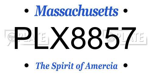 PLX8857 Massachusetts License Plate