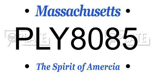 PLY8085 Massachusetts License Plate