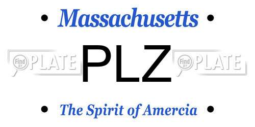 PLZ Massachusetts License Plate