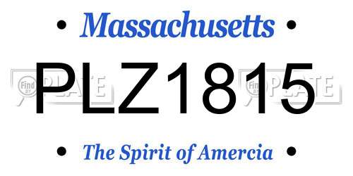 PLZ1815 Massachusetts License Plate
