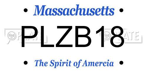 PLZB18 Massachusetts License Plate