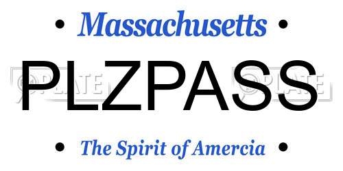 PLZPASS Massachusetts License Plate