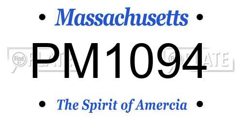 PM1094 Massachusetts License Plate