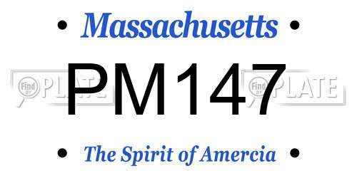PM147 Massachusetts License Plate