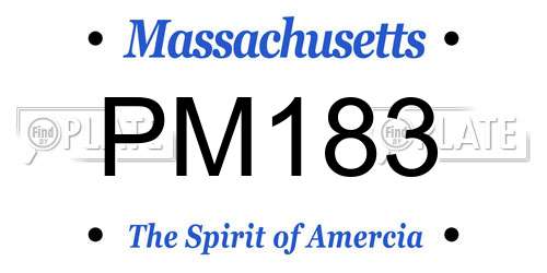 PM183 Massachusetts License Plate