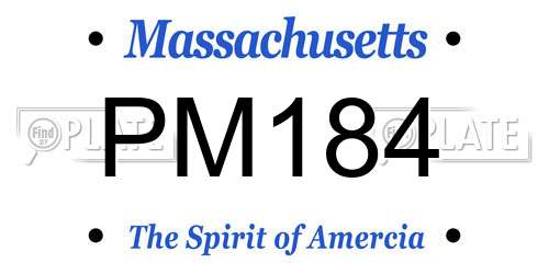 PM184 Massachusetts License Plate