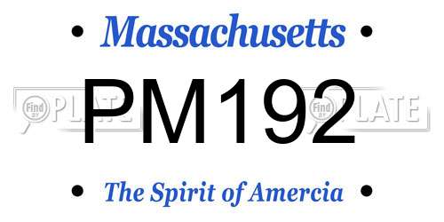 PM192 Massachusetts License Plate