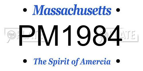 PM1984 Massachusetts License Plate