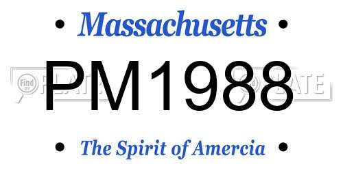 PM1988 Massachusetts License Plate