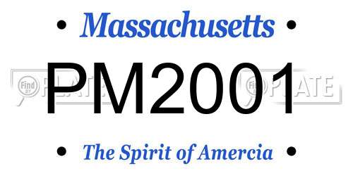 PM2001 Massachusetts License Plate
