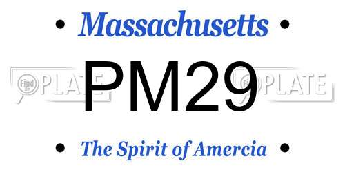 PM29 Massachusetts License Plate