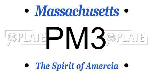 PM3 Massachusetts License Plate