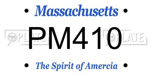 PM410 Massachusetts License Plate