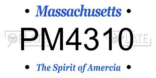 PM4310 Massachusetts License Plate