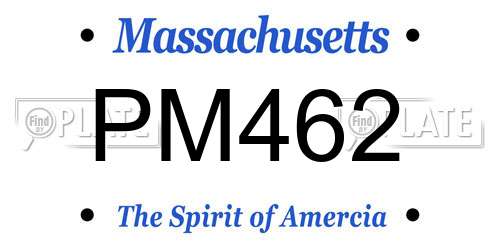 PM462 Massachusetts License Plate