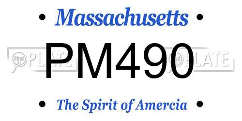 PM490 Massachusetts License Plate