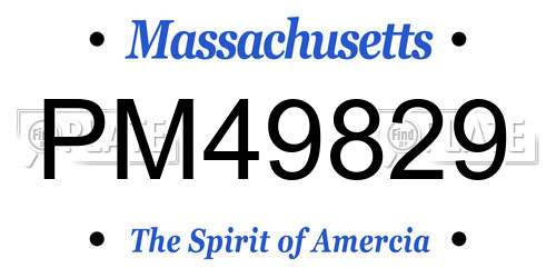 PM49829 Massachusetts License Plate