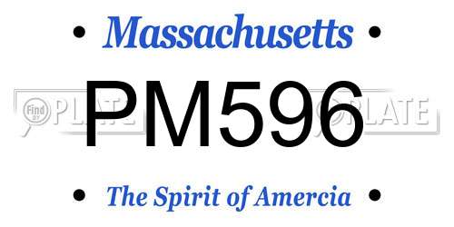 PM596 Massachusetts License Plate