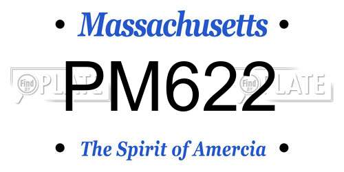 PM622 Massachusetts License Plate