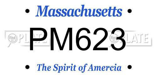 PM623 Massachusetts License Plate