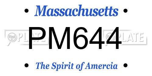 PM644 Massachusetts License Plate