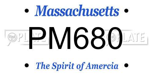 PM680 Massachusetts License Plate